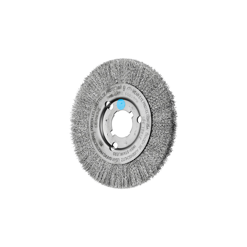 Wheel brush slim crimped RBU 150x12xvariable hole stainless steel wire 0.3_40108180_43505006