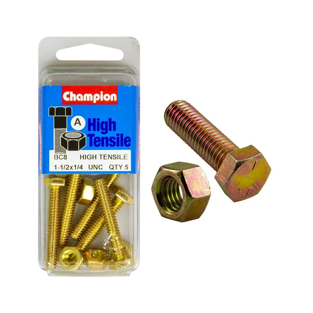 Screw Set + Nut UNC Fully Threaded 1-1/2 x 1/4'' Blister Pack_60039576_BC8