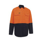 Shirt L/S Cotton Drill 155gsm Gusset Hi Vis Orange/Navy 2XS 2007 Workit_30005625_2007ONXXS