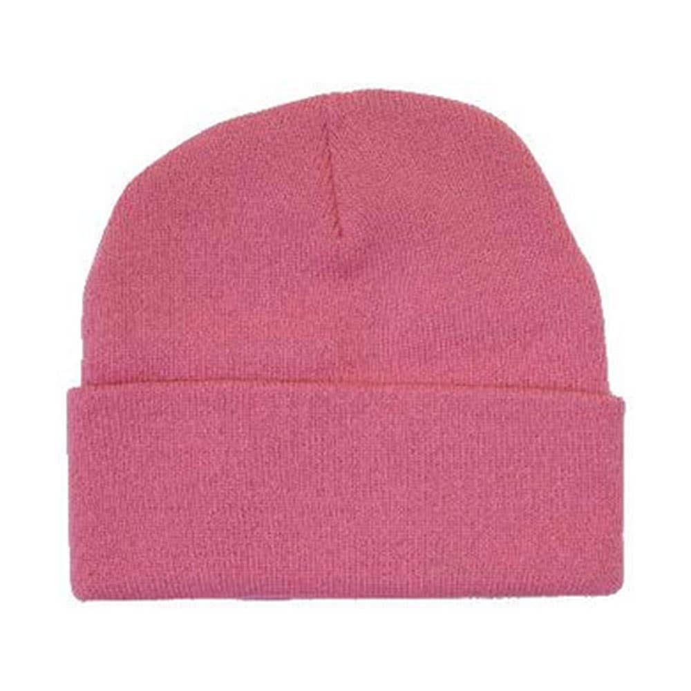 Beanie Knitted Acrylic Hot Pink 400892 4243-HOT PINK