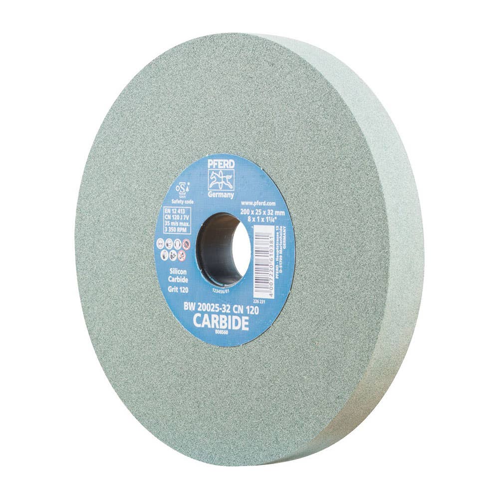 Pferd 200mm 120 Grit Green Silicone Carbide Bench Type Grinding Wheel 36004063 39008443