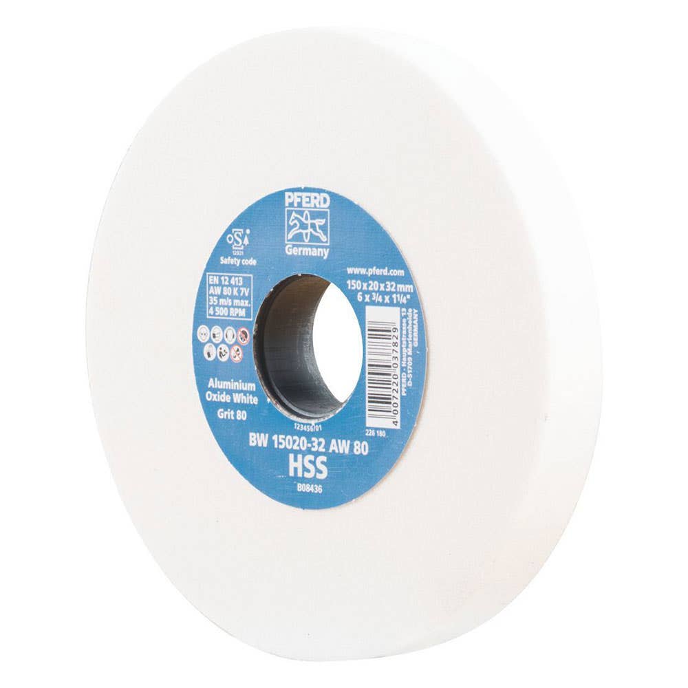 Grinding Wheel Aluminium Oxide White 150 x 20 x 32mm 80 Grit Pferd 36004066 39009699