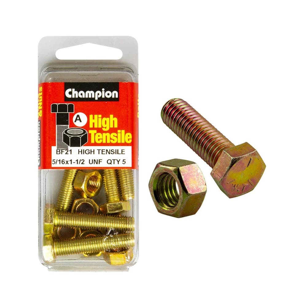 Screw Set + Nut UNF Fully Threaded 1-1/2 x 5/16'' Blister Pack_60039581_BF21