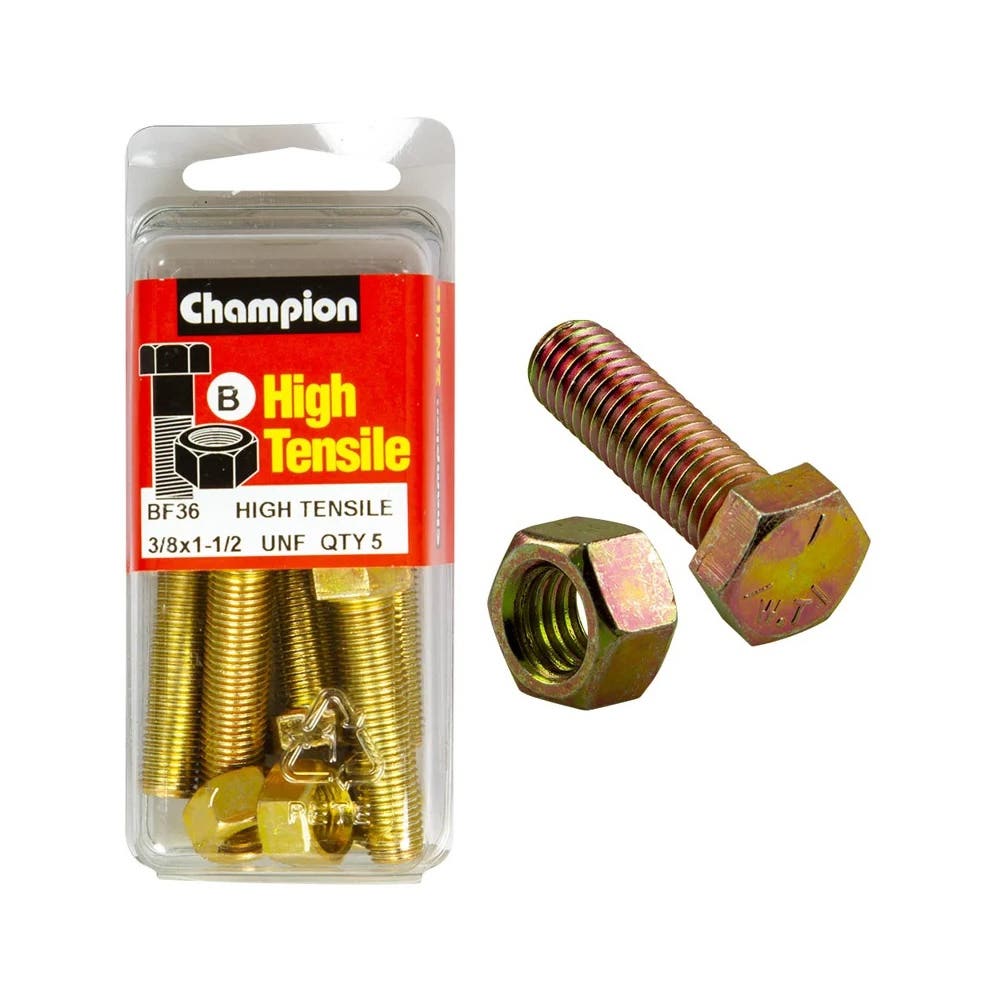 Screw Set + Nut UNF Fully Threaded 1-1/2 x 3/8'' Blister Pack_60039588_BF36