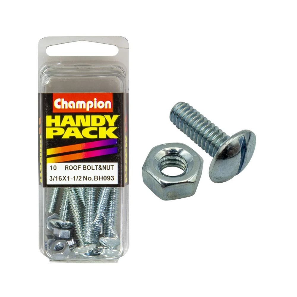 Blister Pack Bolt + Nut Roofing 3/16 x 1-1/2''_60039634_BH093