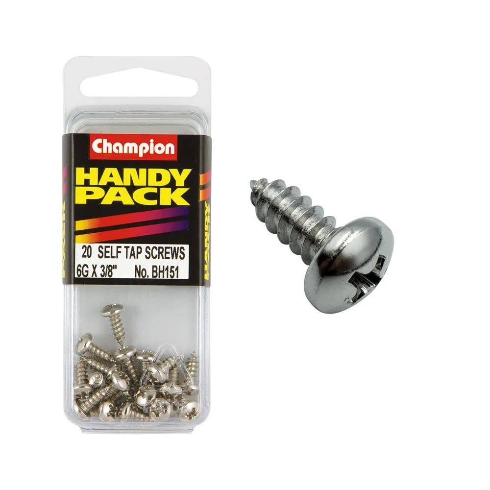 Screw Pan Head Self Tapping 6G x 3/8'' Blister Pack_60039642_BH151