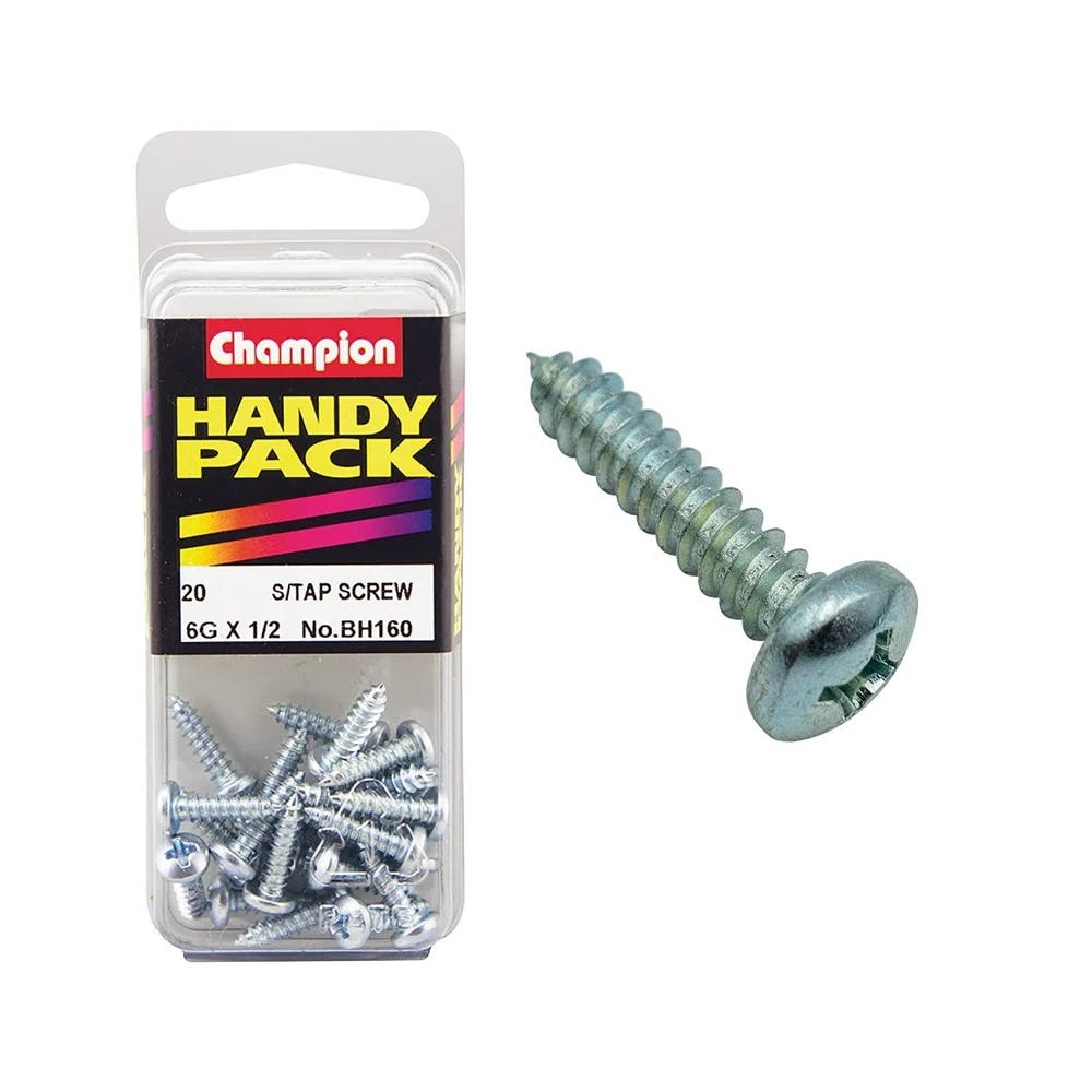 Screw Pan Head Self Tapping 6G x 1/2'' Blister Pack_60039647_BH160