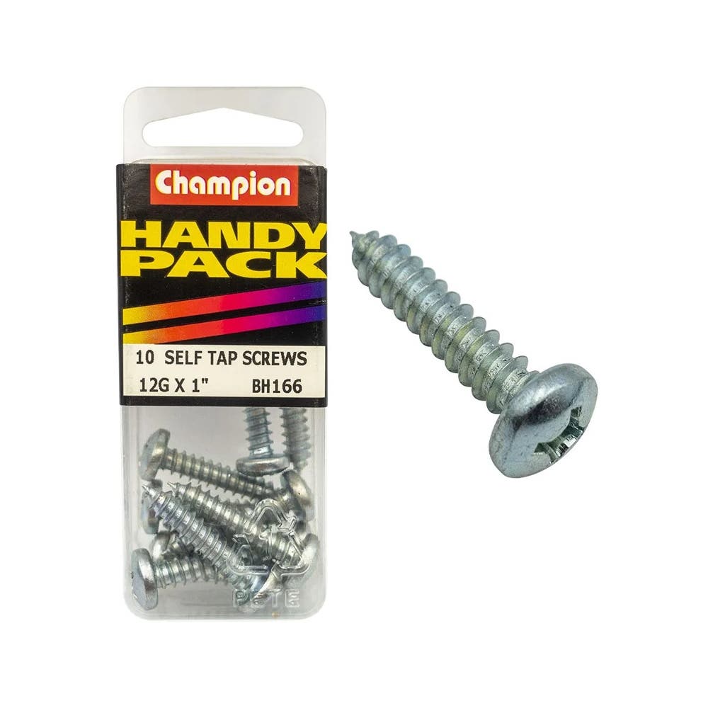 Screw Pan Head Self Tapping 12G x 1'' Blister Pack_60039649_BH166