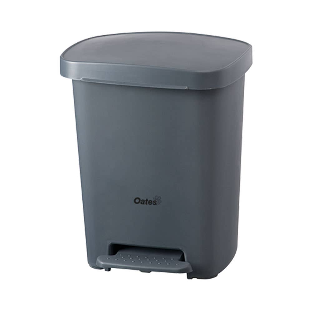 Plastic Rubbish Bin With Push Pedal 30L 390 x 400 x 750mm Grey 435488 165948