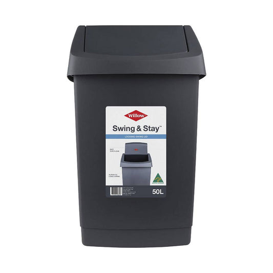 Plastic Rubbish Bin with Swing & Stay Lid 50L 60013626 307900-003