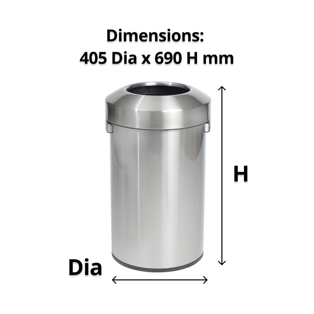 Bin 60L Open Top S/Steel with Plastic Liner Compass 769260_40043916_769260