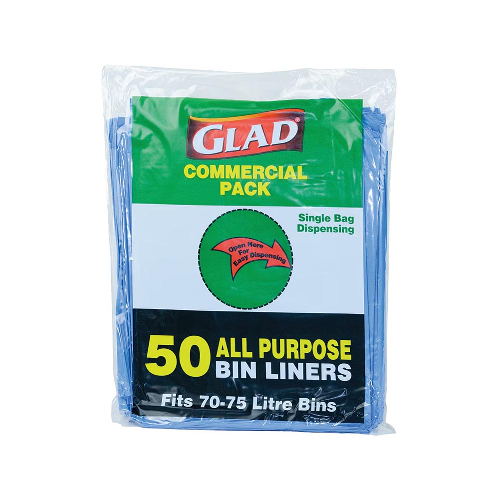 Bag Liner Garbage Blue HDPE 15um 70-75L Glad Pk 50_255986_GBGP50/10