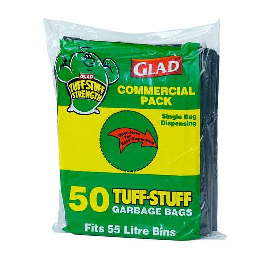 Glad&reg; Heavy Duty Bin Bags Green 55L 50 Pk 60013329 GBHD50/4