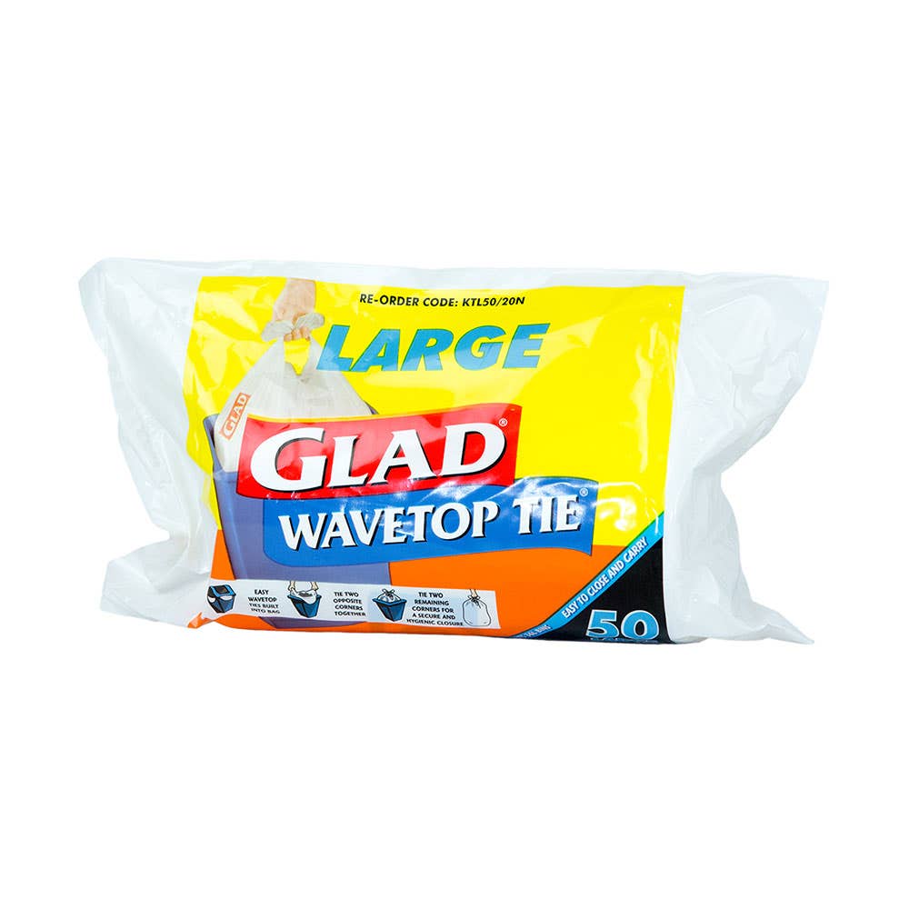Glad&reg; Wavetop Tie&reg; Bags 36L 50 Pk 166468 KTL50/20N