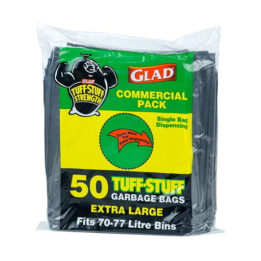 Glad&reg; LLDPE Bin Bags Black 70-77L 50 Pk 90260004 XLHD50/4