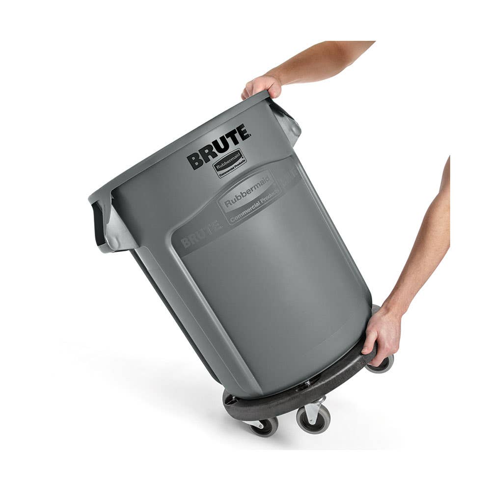 Brute&reg; Vented Round Plastic Rubbish Bin Grey 76L 91560034 FG262000GRAY