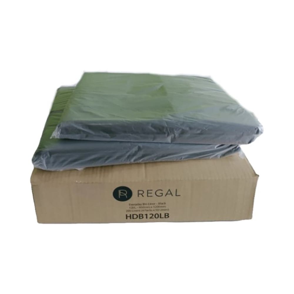 Bin Liners HDPE Black 120L Pk 50 90598003 HDB120LB