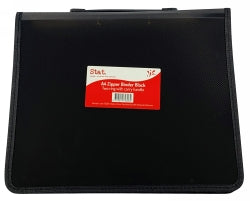 A4 Zip-Up Document Binder With Handle Black_40046417_75326