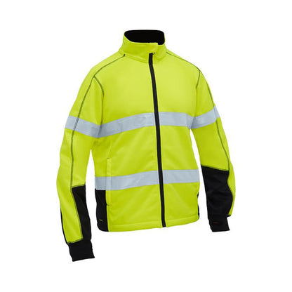 Jacket Mens Taped Hi Vis 300gsm Zip Front Fleece Bisley 2XL Yellow/Navy_40051672_BK6611T_TT04_2XL