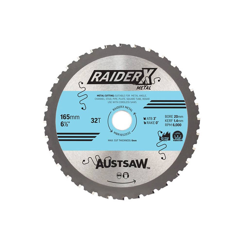 RaiderX Cold Saw Metal Blade 165mm 32 Teeth 516800 MBR1652032