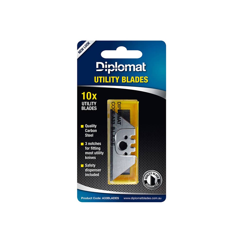 A33 Replacement Blades For Auto Retract Utility Knife Pk 10 91860029 A33BLADES