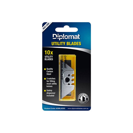 A33 Replacement Blades For Auto Retract Utility Knife Pk 10 91860029 A33BLADES