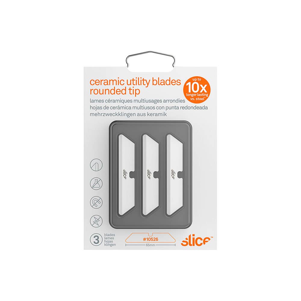 Slice&trade; Ceramic Rounded Tip Utility Blades Pk 3 412092 SLICE-UCBL RND 1.3MM