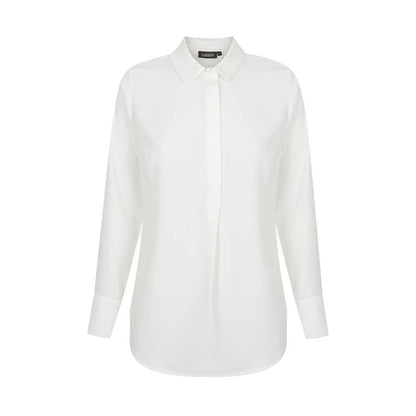 1797WL Quinn Women's Long Sleeve 1/2 Placket Soft Blouse White 10 40048911 1797WL-WHT-10
