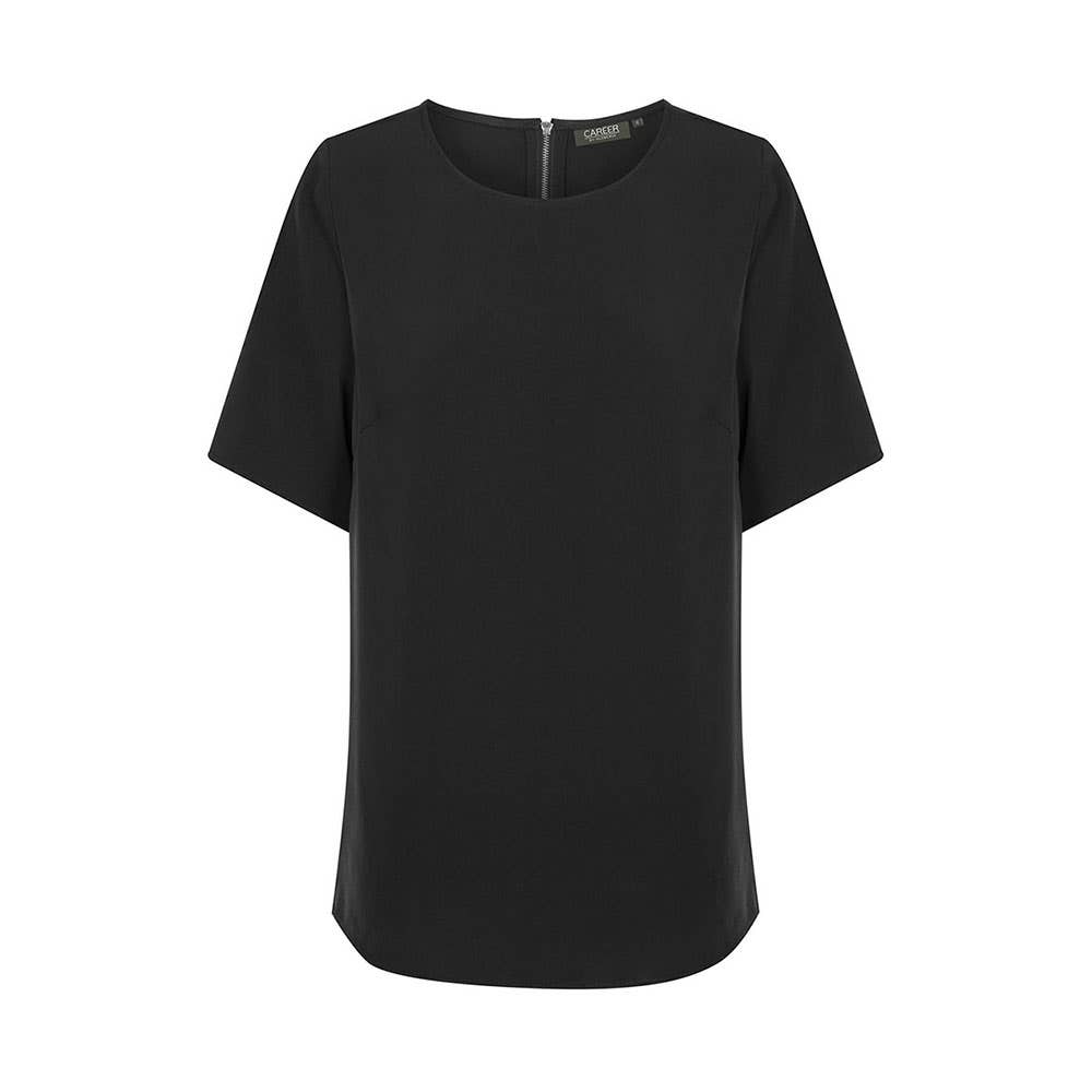 1798WS Taylor Women's Short Sleeve Soft Blouse Black 10 40048898 1798WS-BLK-10