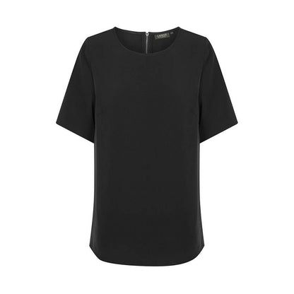 1798WS Taylor Women's Short Sleeve Soft Blouse Black 10 40048898 1798WS-BLK-10