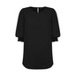 1799WZ Lola Women's 3/4 Sleeve Shirred Cuff Blouse Black 10 40048950 1799WZ-BLK-10