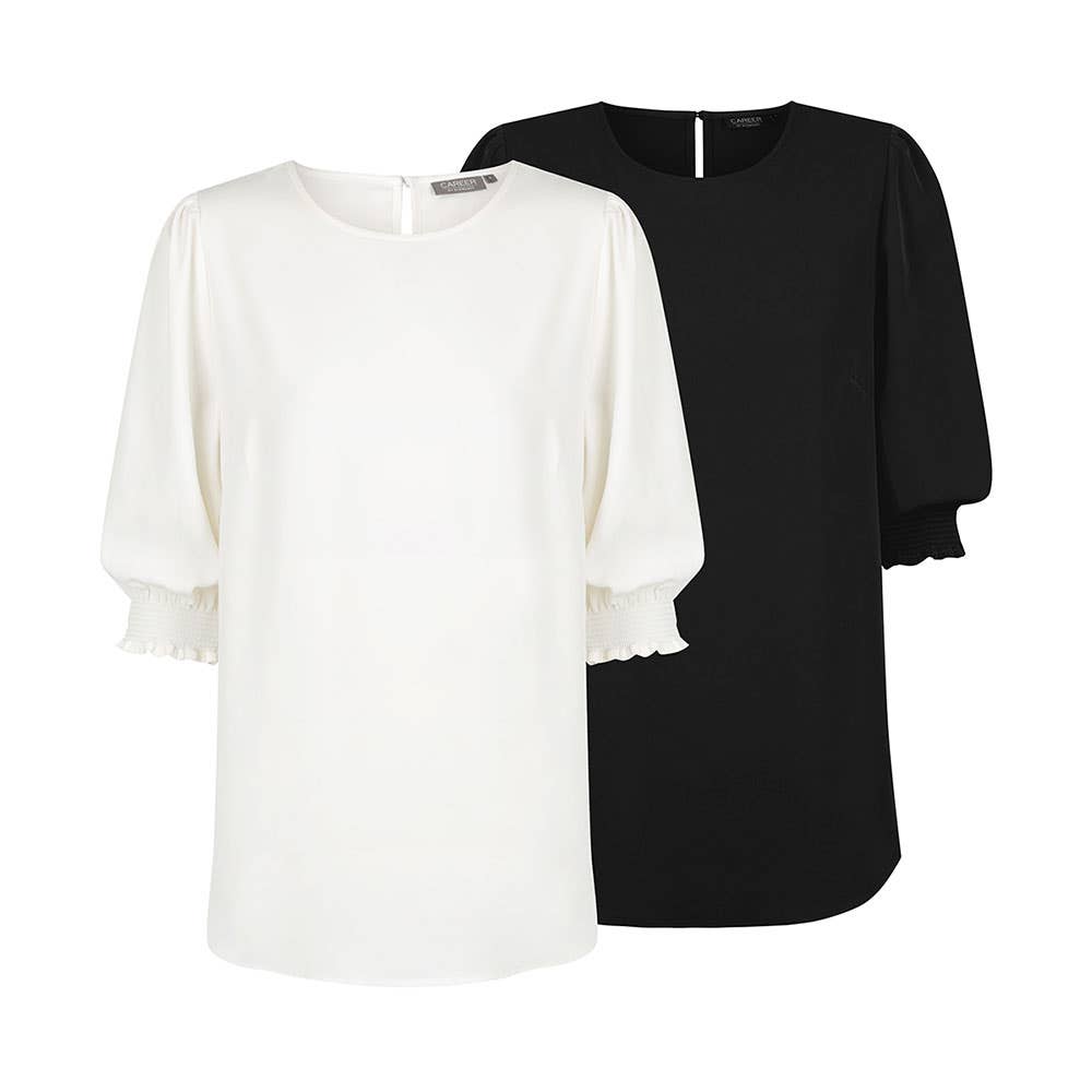 1799WZ Lola Women's 3/4 Sleeve Shirred Cuff Blouse 1799WZ