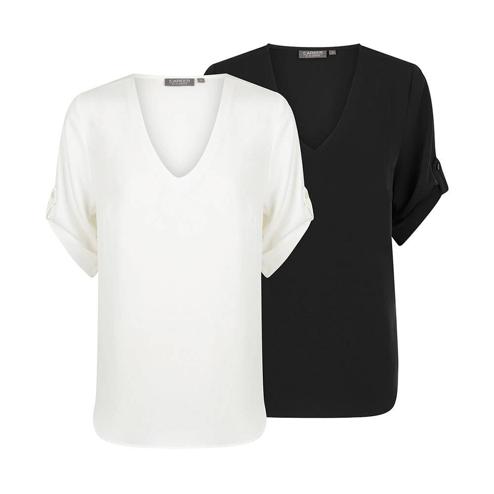 1800WZ Reese Women's V-Neck 3/4 Sleeve Blouse 1800WZ