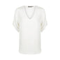 1800WZ Reese Women's V-Neck 3/4 Sleeve Blouse White 10 40048859 1800WZ-WHT-10