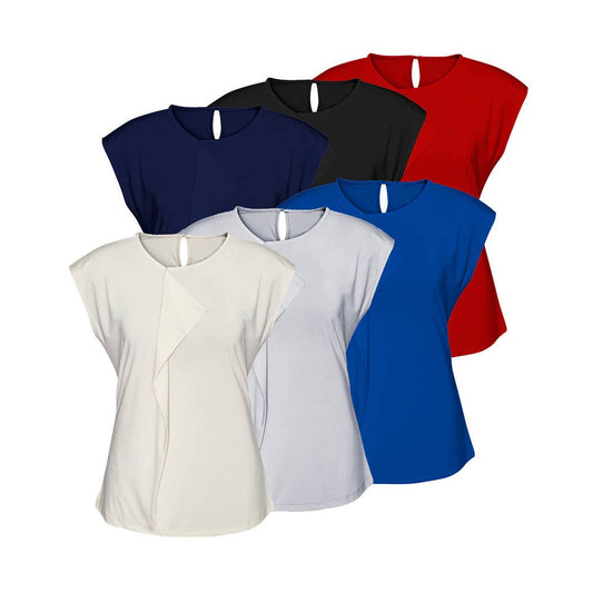 K624LS Mia Women's Pleat Knit Top K624LS