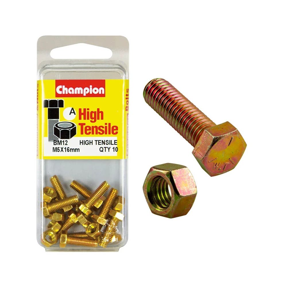 Screw Set + Nut Fully Threaded 5 x 16mm Blister Pack_60039698_BM12