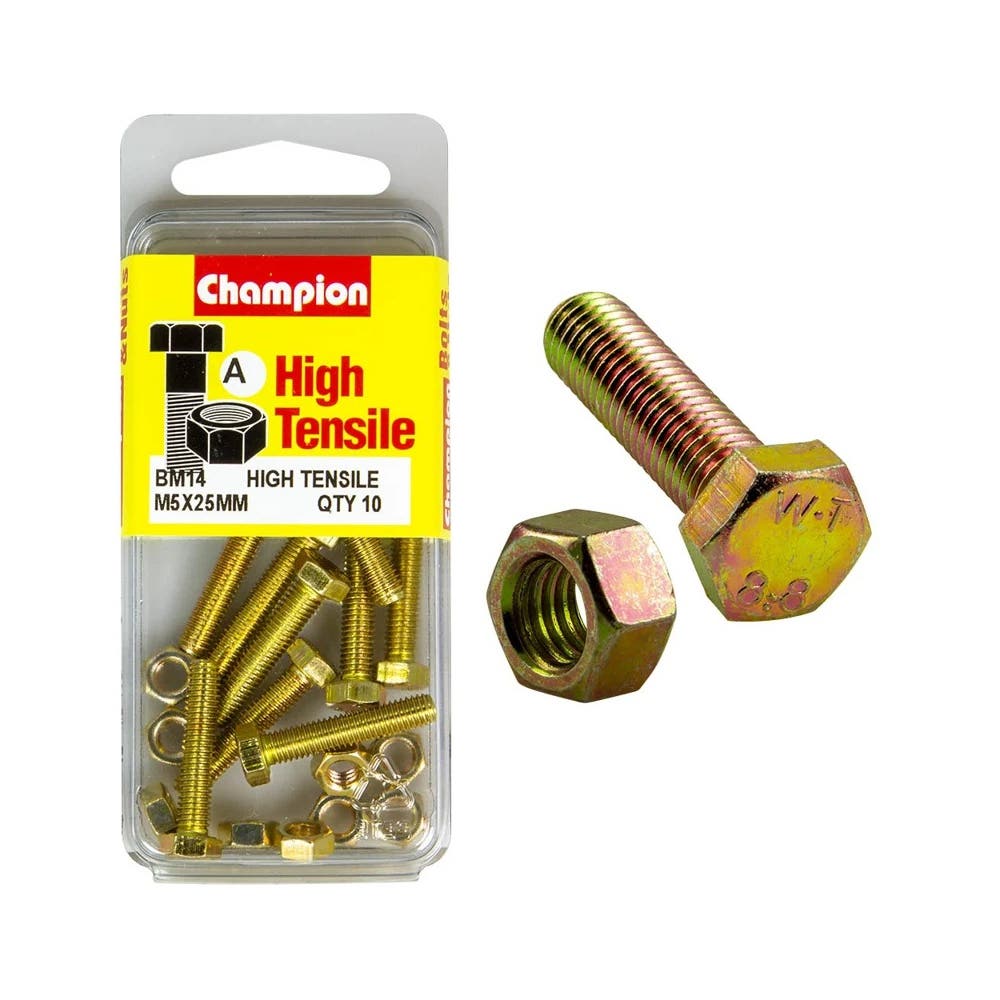 Screw Set + Nut Fully Threaded 5 x 25mm Blister Pack_60039703_BM14