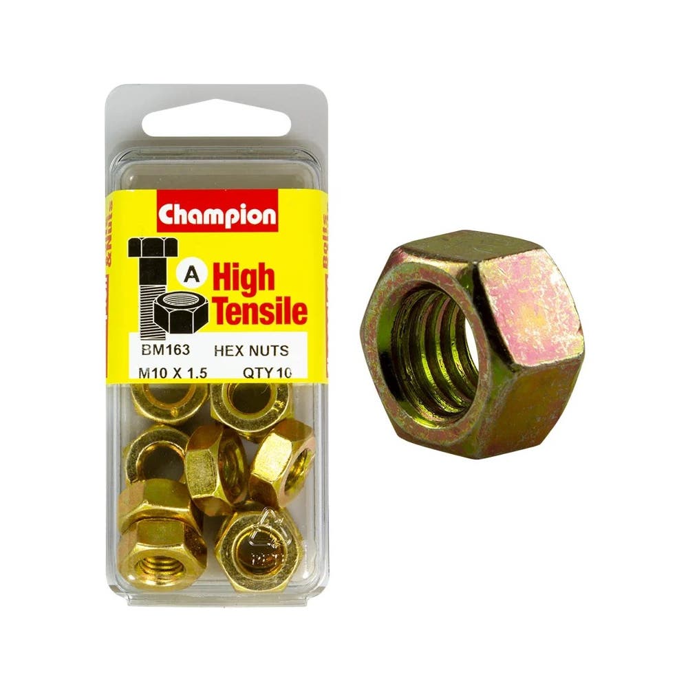 Nut Hex Metric 10 x 1.5mm Blister Pack_60039709_BM163