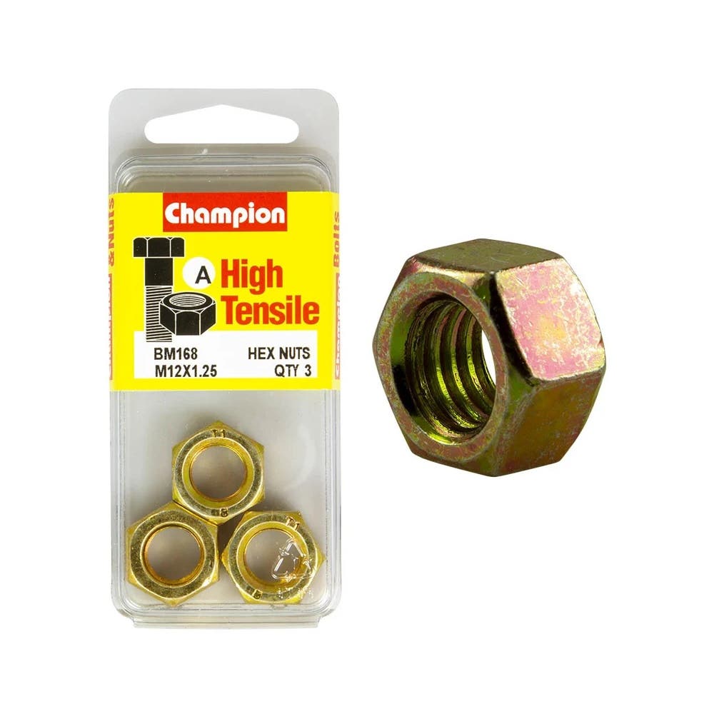 Nut Hex Metric 12 x 1.25mm Blister Pack_60039712_BM168