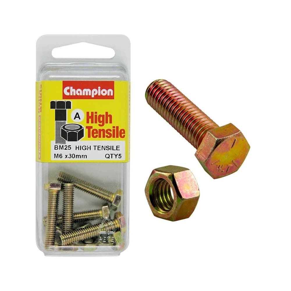 Screw Set + Nut Fully Threaded 6 x 30mm Blister Pack_60039717_BM25