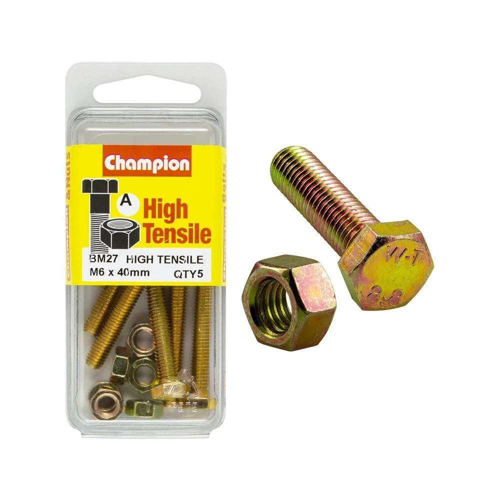 Screw Set + Nut Fully Threaded 6 x 40mm Blister Pack_60039719_BM27