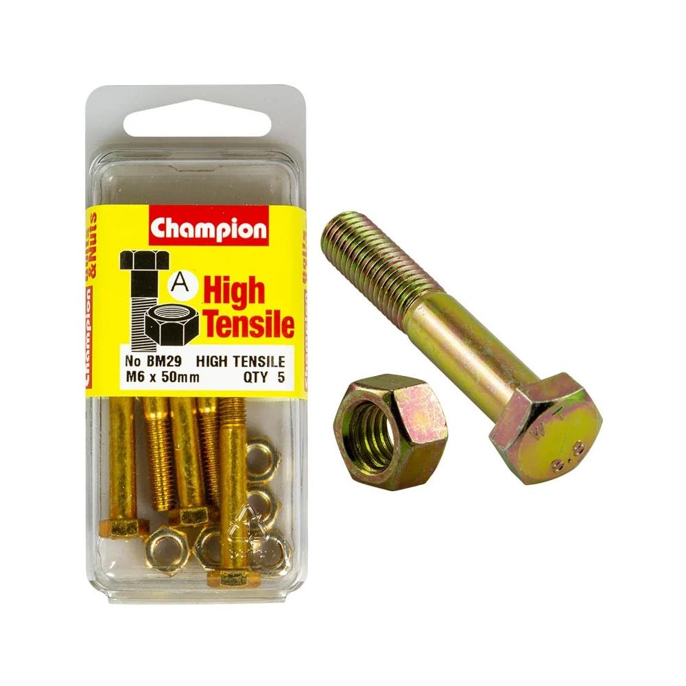 Screw Set + Nut Fully Threaded 6 x 50mm Blister Pack_60039720_BM29