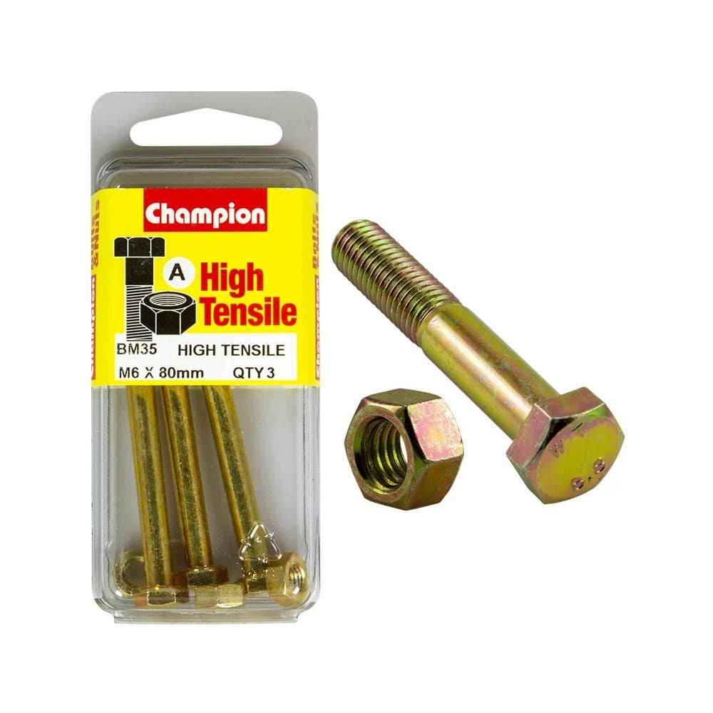 Screw Set + Nut Fully Threaded 6 x 80mm Blister Pack_60039724_BM35