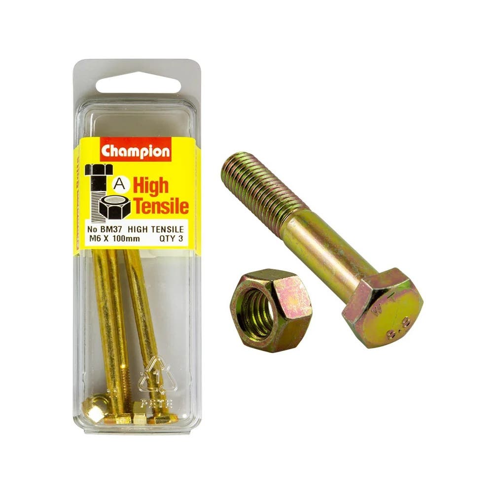 Screw Set + Nut Fully Threaded 6 x 100mm Blister Pack_60039725_BM37