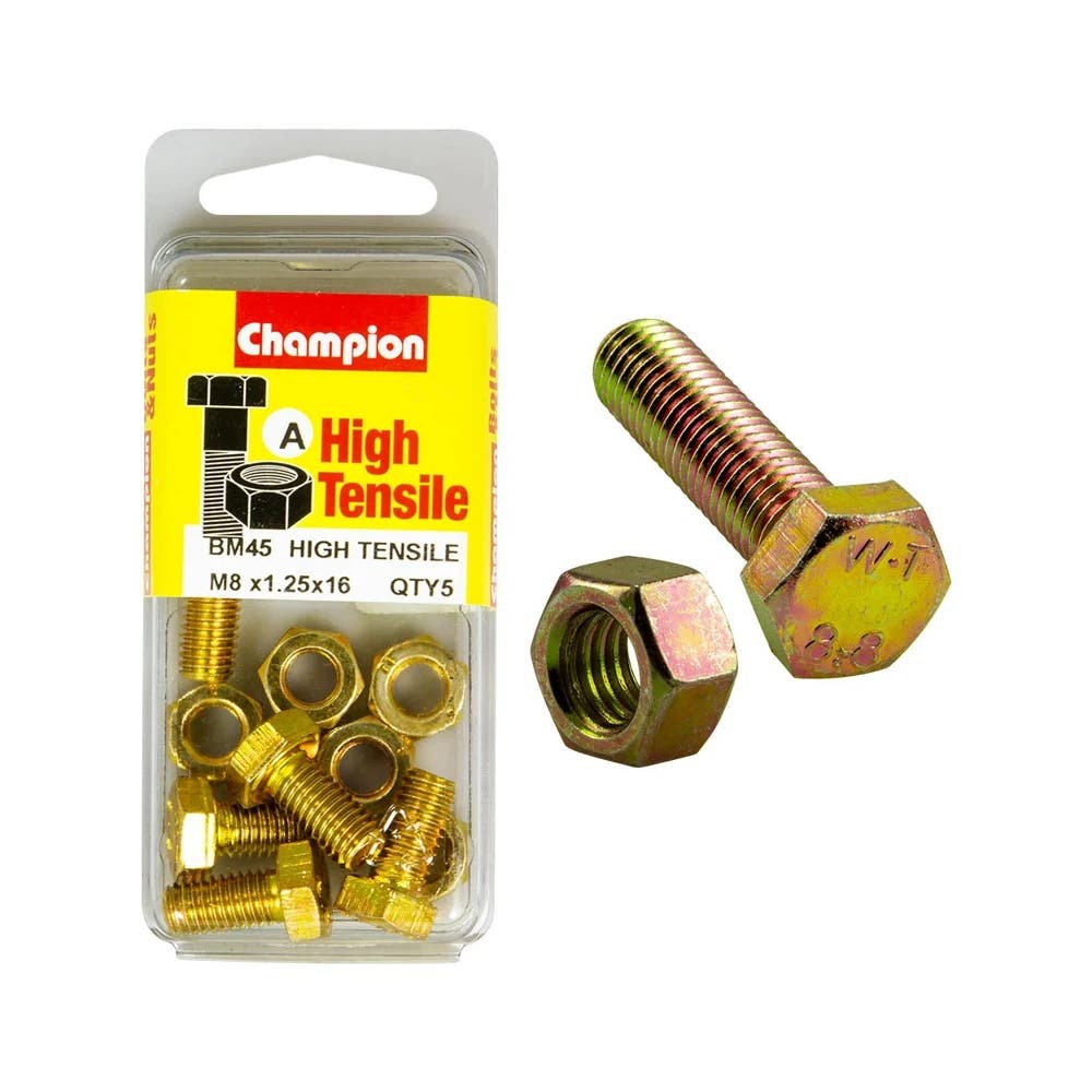 Screw Set + Nut Fully Threaded 8 x 16mm Blister Pack_60039727_BM45