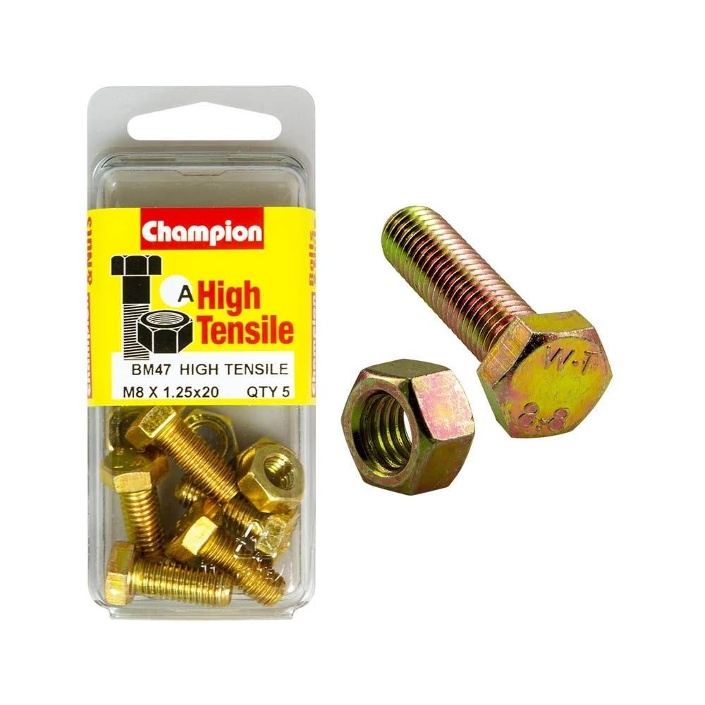 Screw Set + Nut Fully Threaded 8 x 20mm Blister Pack_60039728_BM47