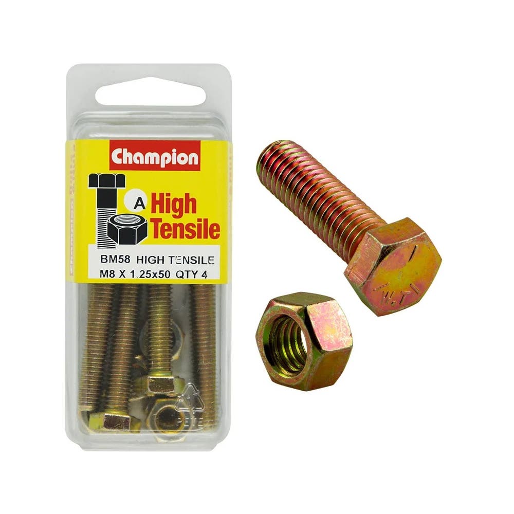 Screw Set + Nut Fully Threaded 8 x 50mm Blister Pack 60039734_60039734_BM58