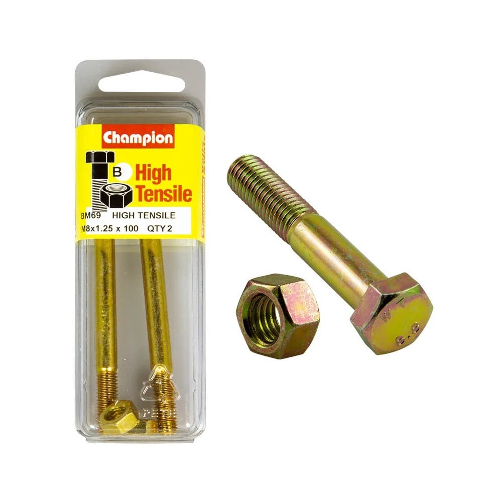 Screw Set + Nut Fully Threaded 8 x 100mm Blister Pack_60039739_BM69