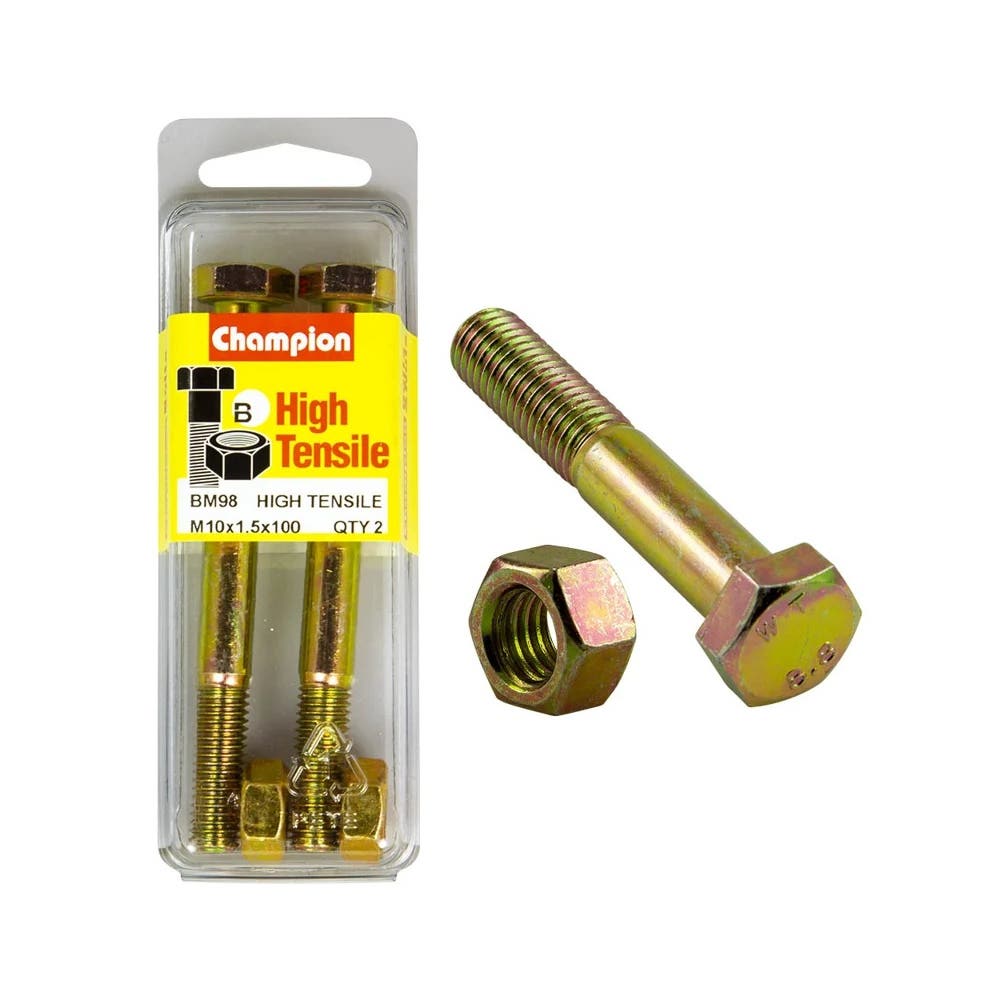 Screw Set + Nut Fully Threaded 10 x 100mm Blister Pack_60039745_BM98