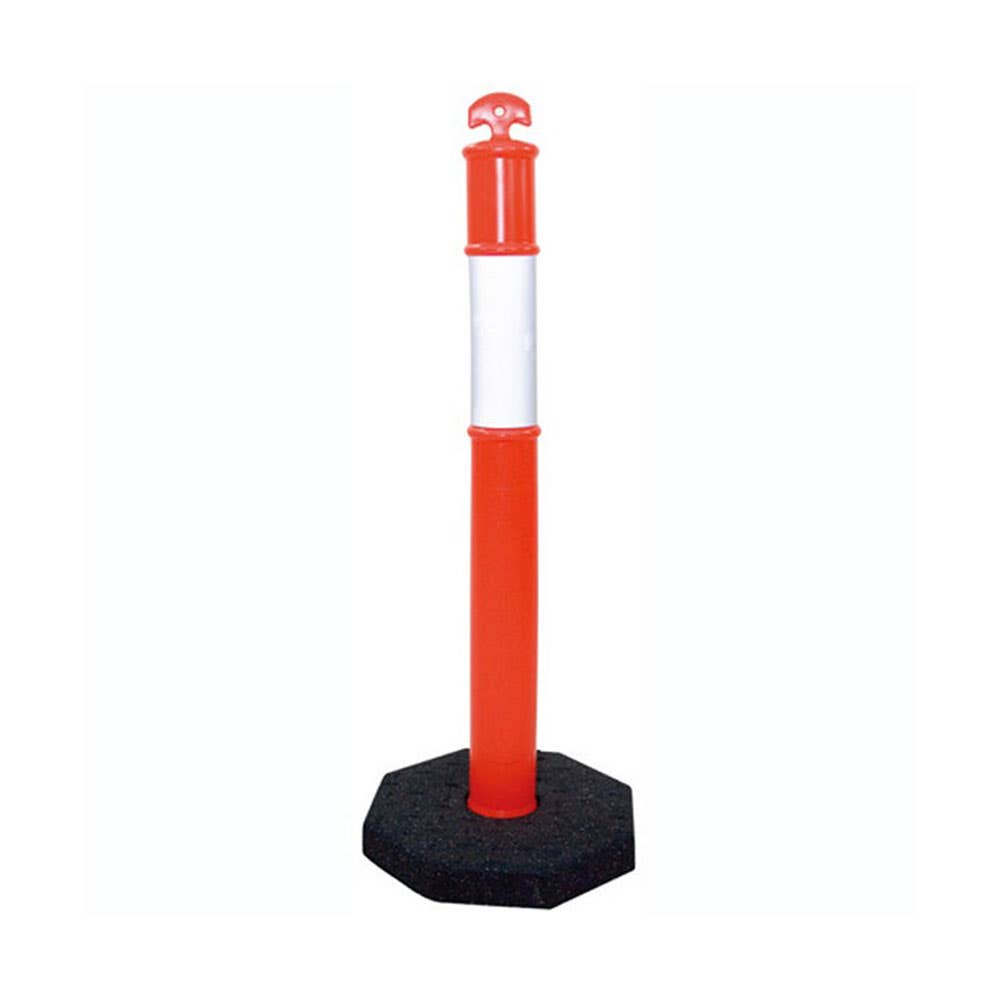 Reflective T-Top Traffic Bollard & 5kg Base Orange 1.15m 532532 A0113